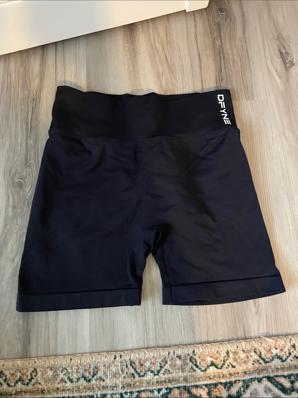 DFYNE Black High-Rise Bike Shorts